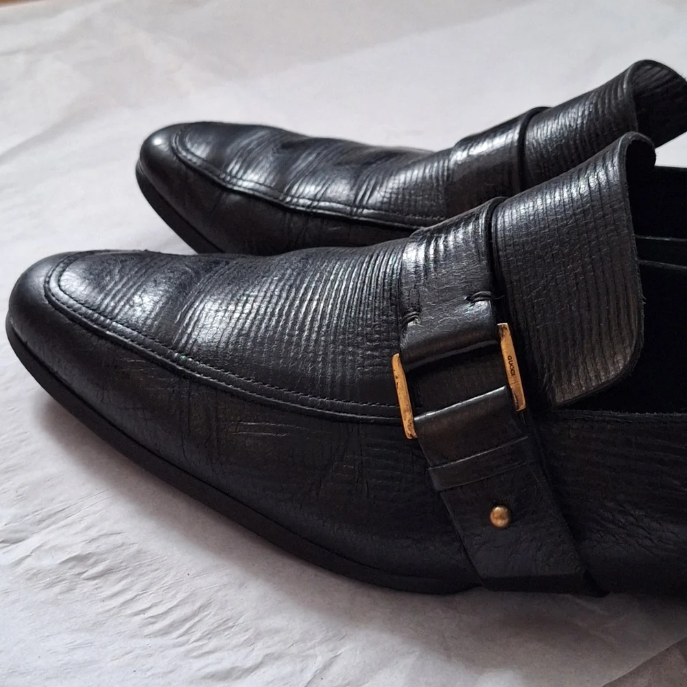 Vintage Gucci Handmade Dress Black Leather Loafer Men US size 10.5 D - Picture 4 of 15